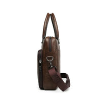 HKM-533843 Men's PU Leather Briefcase Bag for Business and Laptop Use