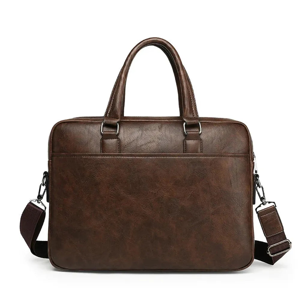 HKM-533843 Men's PU Leather Briefcase Bag for Business and Laptop Use