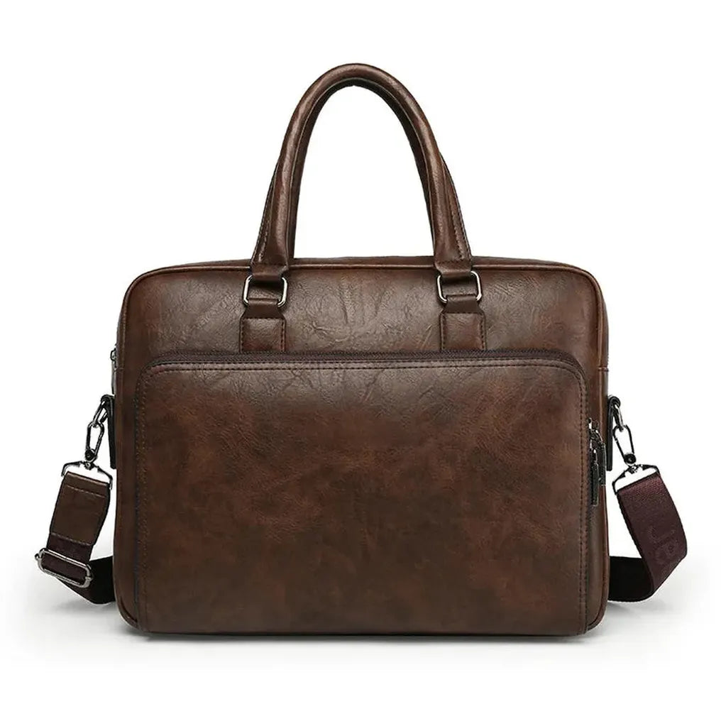 HKM-533843 Men's PU Leather Briefcase Bag for Business and Laptop Use