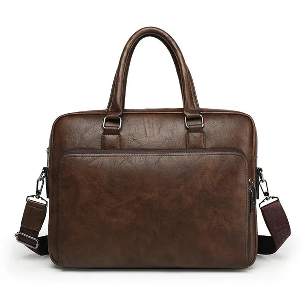 HKM-533843 Men's PU Leather Briefcase Bag for Business and Laptop Use