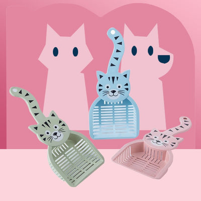HKM-5340221 Large Plastic Cat Litter Scoop - Pink, Green, Blue, 28x12.5cm