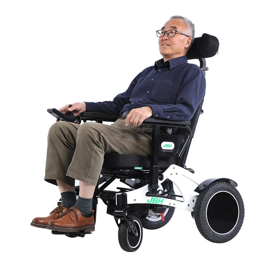 HKM-534163 Folding Power Wheelchair with Dual Brushless Motors, 250W, 140KG Capacity, 20km Driving Range
