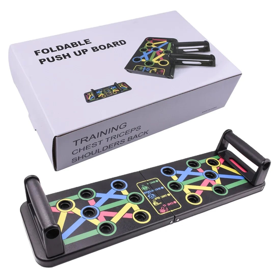 HKM-534163 Multifunctional Foldable Push Up Board with 14-in-1 Exercise Features for Home Gym Fitness