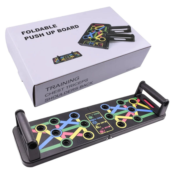 HKM-534163 Multifunctional Foldable Push Up Board with 14-in-1 Exercise Features for Home Gym Fitness