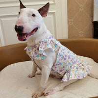 HKM-5342781 Floral Pet Skirt in Blue, Pink, and Purple for Dogs - Multiple Sizes Available