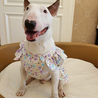 HKM-5342781 Floral Pet Skirt in Blue, Pink, and Purple for Dogs - Multiple Sizes Available