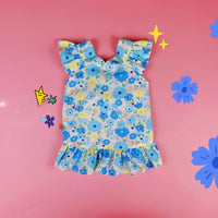 HKM-5342781 Floral Pet Skirt in Blue, Pink, and Purple for Dogs - Multiple Sizes Available