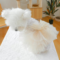 HKM-5343805 Elegant Dog Tulle Tutu Skirt Wedding Dress for Pets - Available in Multiple Sizes