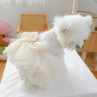 HKM-5343805 Elegant Dog Tulle Tutu Skirt Wedding Dress for Pets - Available in Multiple Sizes