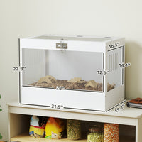 HKM-5345853 Spacious Hamster Cage with Openable Top, Transparent Acrylic, Hut, Ladder & Seesaw for Dwarf Hamsters and Gerbils