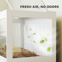 HKM-5345853 Spacious Hamster Cage with Openable Top, Transparent Acrylic, Hut, Ladder & Seesaw for Dwarf Hamsters and Gerbils
