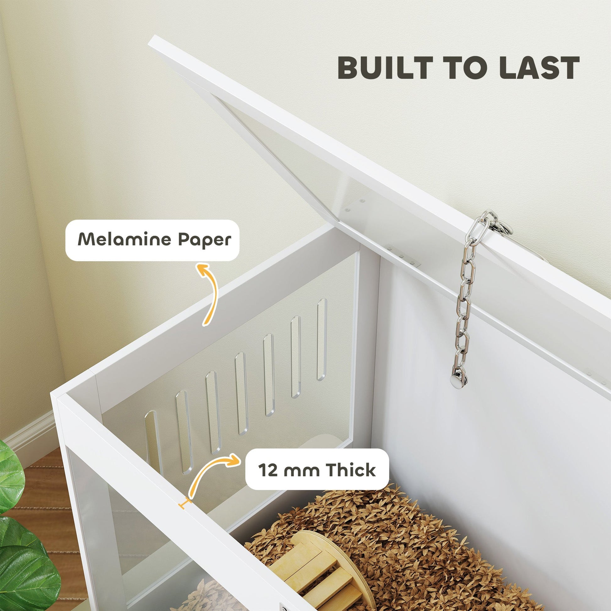 HKM-5345853 Spacious Hamster Cage with Openable Top, Transparent Acrylic, Hut, Ladder & Seesaw for Dwarf Hamsters and Gerbils