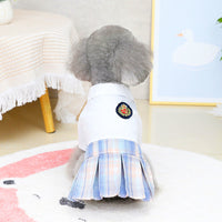 HKM-5346749 Pink and White Cotton Dress for Pets - Spring and Summer Fashion