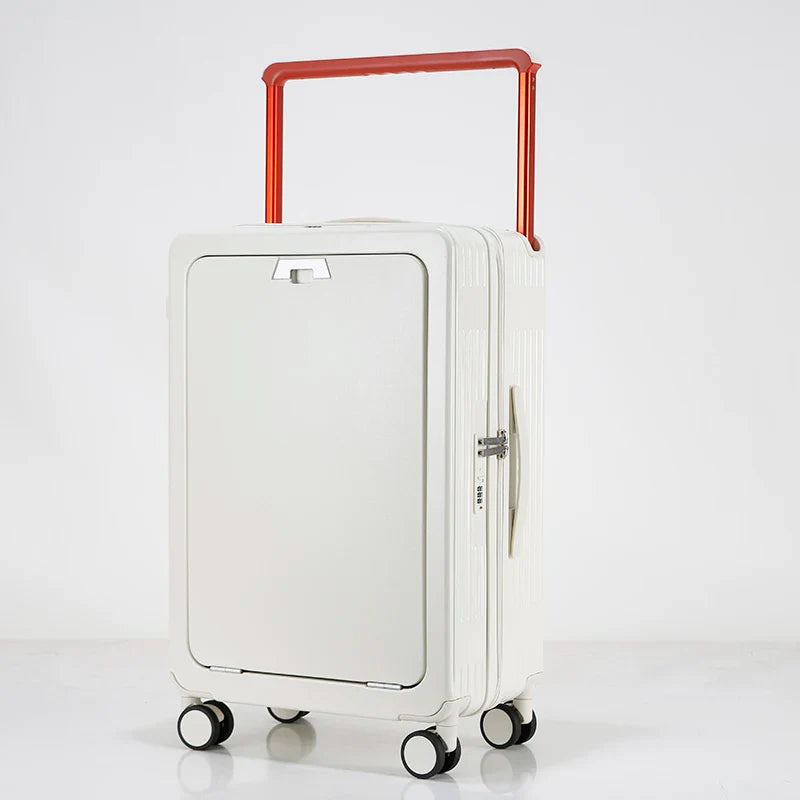 HKM-534675 Compact Carry-On Trolley with Spinner Wheels and USB Port, Made from Durable PC Material