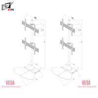 HKM-534803 Universal Metal TV Bracket with Vertical Sliding Mount for 32-65 Inch Screens, VESA Compatible