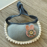 HKM-5349565 Hand-Woven Birthday Bib for Dogs and Cats - Pink & Blue, Non-Woven Fabric, Available in Small & Large