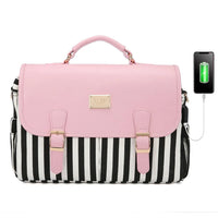 HKM-534995 Waterproof Crossbody Laptop Briefcase with USB Port for Office and Travel