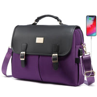 HKM-534995 Waterproof Crossbody Laptop Briefcase with USB Port for Office and Travel