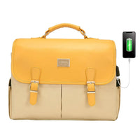 HKM-534995 Waterproof Crossbody Laptop Briefcase with USB Port for Office and Travel