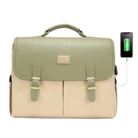 HKM-534995 Waterproof Crossbody Laptop Briefcase with USB Port for Office and Travel