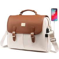 HKM-534995 Waterproof Crossbody Laptop Briefcase with USB Port for Office and Travel