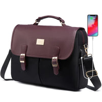 HKM-534995 Waterproof Crossbody Laptop Briefcase with USB Port for Office and Travel