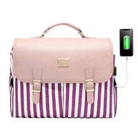 HKM-534995 Waterproof Crossbody Laptop Briefcase with USB Port for Office and Travel