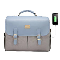 HKM-534995 Waterproof Crossbody Laptop Briefcase with USB Port for Office and Travel