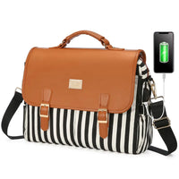 HKM-534995 Waterproof Crossbody Laptop Briefcase with USB Port for Office and Travel