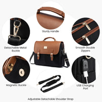 HKM-534995 Waterproof Crossbody Laptop Briefcase with USB Port for Office and Travel