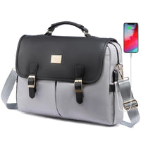 HKM-534995 Waterproof Crossbody Laptop Briefcase with USB Port for Office and Travel