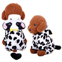 HKM-5350333 Coral Velvet Dog Clothing with Cartoon Designs - Elk, Cow, Dinosaur, Frog, and More