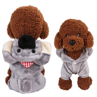 HKM-5350333 Coral Velvet Dog Clothing with Cartoon Designs - Elk, Cow, Dinosaur, Frog, and More