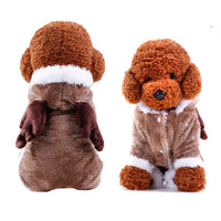 HKM-5350333 Coral Velvet Dog Clothing with Cartoon Designs - Elk, Cow, Dinosaur, Frog, and More
