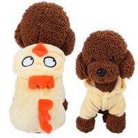 HKM-5350333 Coral Velvet Dog Clothing with Cartoon Designs - Elk, Cow, Dinosaur, Frog, and More