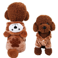 HKM-5350333 Coral Velvet Dog Clothing with Cartoon Designs - Elk, Cow, Dinosaur, Frog, and More