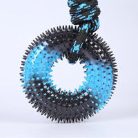 HKM-5350589 Interactive Molar Bite Resistance Double Color Rope Dog Toy with Hand Pull - 48x12.5cm
