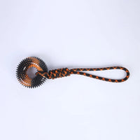HKM-5350589 Interactive Molar Bite Resistance Double Color Rope Dog Toy with Hand Pull - 48x12.5cm