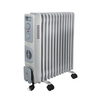 HKM-535059 Electric Oil Filled Radiator Heater - Adjustable Thermostat, 9 to 15 Fins, 1500W, Portable Design for Home & Outdoor Use