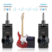 HKM-535123 Wireless Guitar and Instrument Transmitter Receiver System, 2.4GHz Transmission, 30M Range, 105dB Dynamic Range, Plug and Play