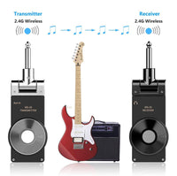 HKM-535123 Wireless Guitar and Instrument Transmitter Receiver System, 2.4GHz Transmission, 30M Range, 105dB Dynamic Range, Plug and Play