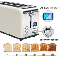 HKM-535187 Custom Retro Stainless Steel 4-Slice Electric Pop-up Toaster with Grill