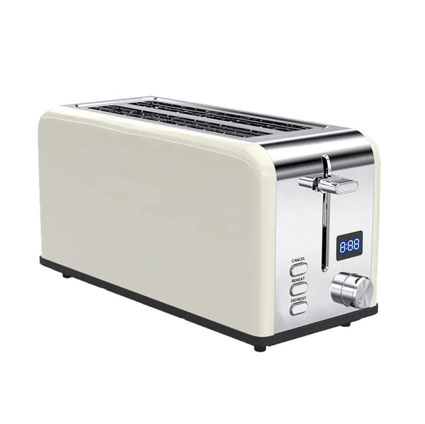 HKM-535187 Custom Retro Stainless Steel 4-Slice Electric Pop-up Toaster with Grill
