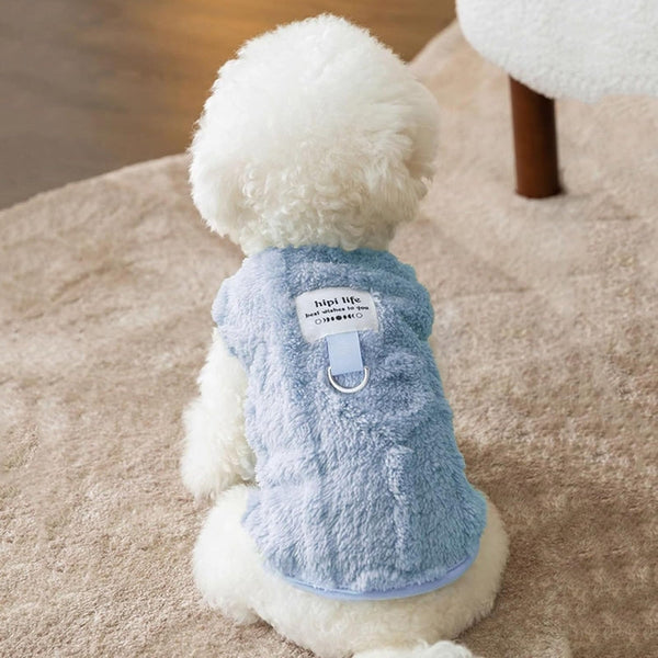 HKM-5352509 Cozy Two-Legged Down Jacket for Small to Medium Dogs and Cats with Heart Patterns