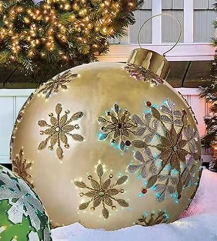 HKM-535571 Inflatable LED Christmas Ball Decoration in Various Colors and Designs for Holiday Atmosphere