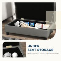 HKM-5356349 Cozy Gray Pet Sofa for Small Dogs with Under-Seat Storage and Comfortable Cushion