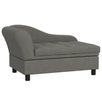 HKM-5356349 Cozy Gray Pet Sofa for Small Dogs with Under-Seat Storage and Comfortable Cushion