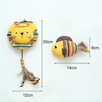 HKM-5357373 Jungle Animal Catnip Toys - Bite Resistant Interactive Kickers for Indoor Cats