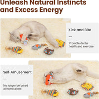 HKM-5357373 Jungle Animal Catnip Toys - Bite Resistant Interactive Kickers for Indoor Cats