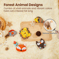 HKM-5357373 Jungle Animal Catnip Toys - Bite Resistant Interactive Kickers for Indoor Cats